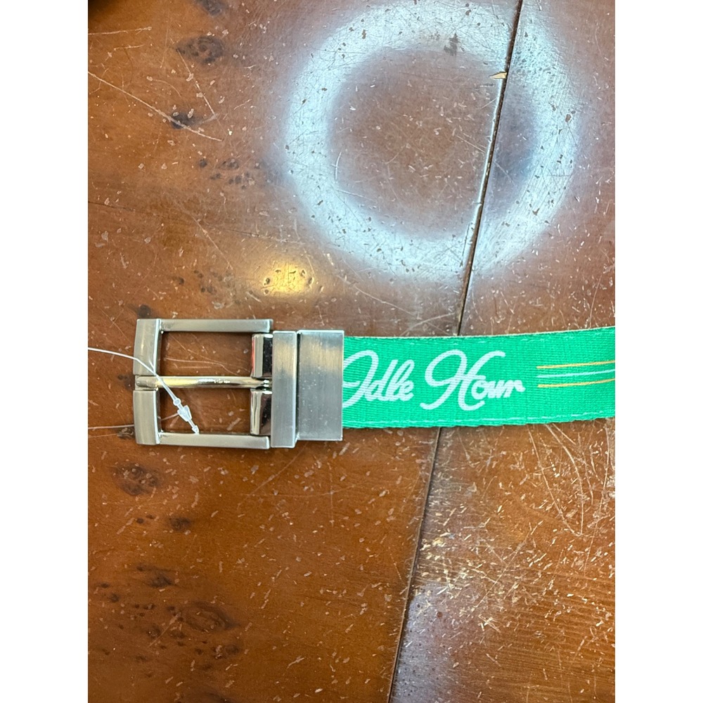 Idle Hour Golf Belt Green Woven Canvas with Leather Accent Casual men's‎ MACON